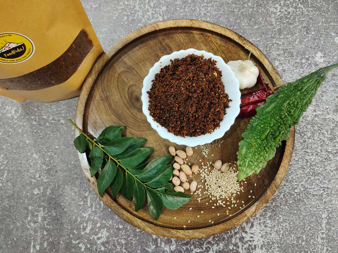 Homemade Kakarkai Karam Podi – Spicy Bitter Gourd Powder with Authentic Andhra Flavors