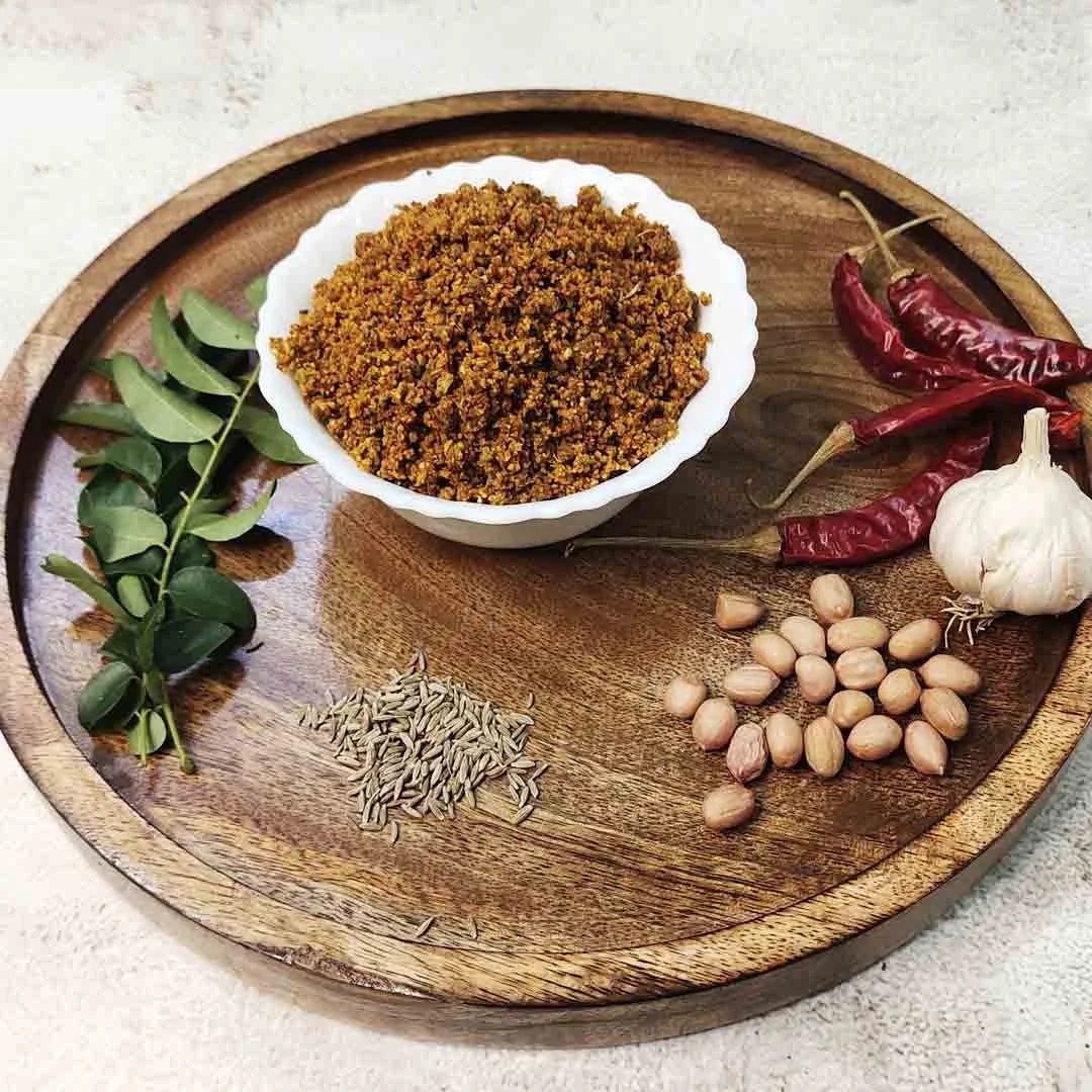 Authentic Palli Podi Served with Rice and Ghee